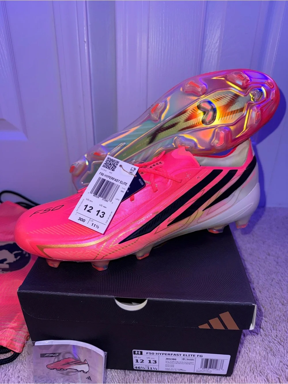 Adidas F50 Hyperfast Elite FG Firm Ground Soccer Cleats Pink Size 12